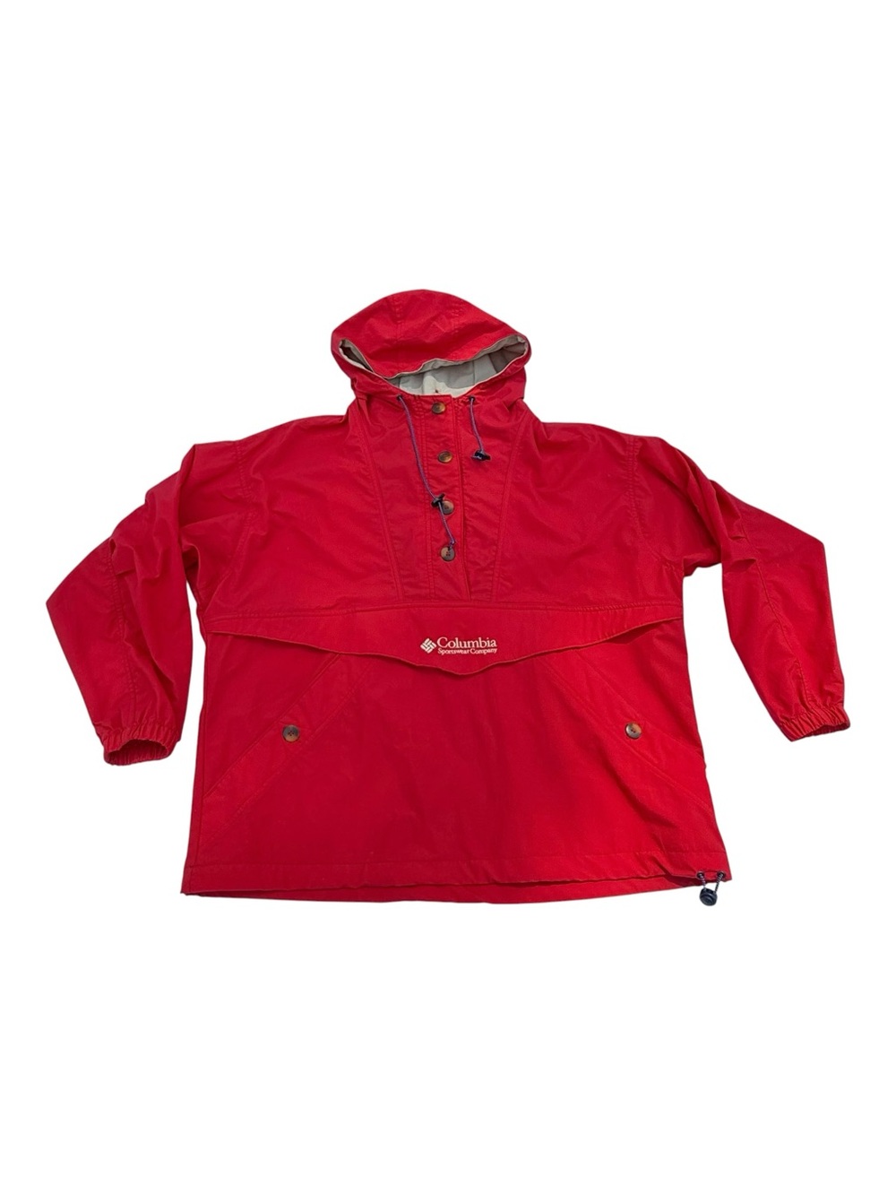 Vtg Columbia Sportswear Pullover Windbreaker Jacket Women’s Medium Red Anorak